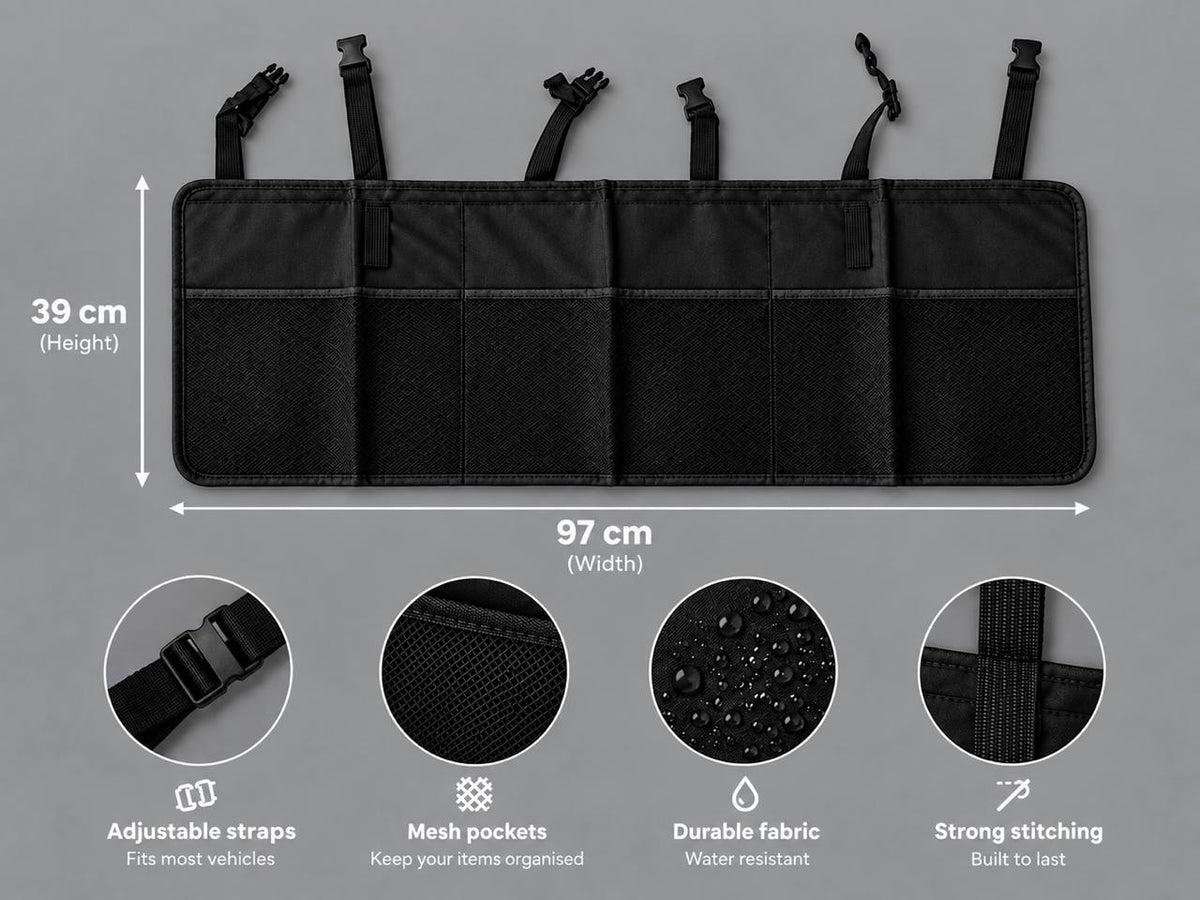 Velix Refined™ Boot Buddy – Large Capacity Car Boot Organiser