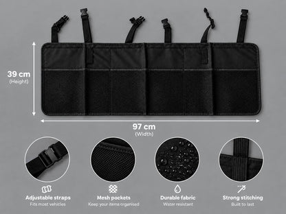 Velix Refined™ Boot Buddy – Large Capacity Car Boot Organiser